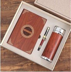 Wooden cover/notebook+ bottle