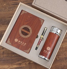 Wooden cover/notebook+ bottle