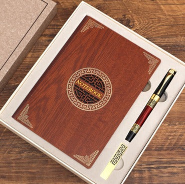 Wooden cover/notebook+ Pen+USB