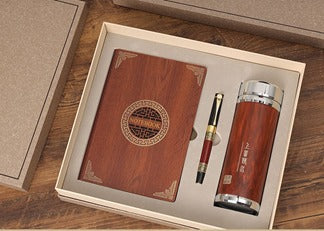 Wooden cover/notebook+ bottle